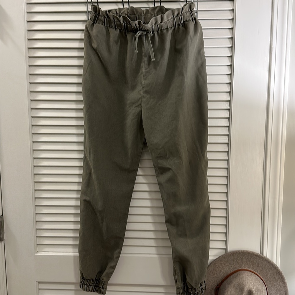 Girls olive green joggers